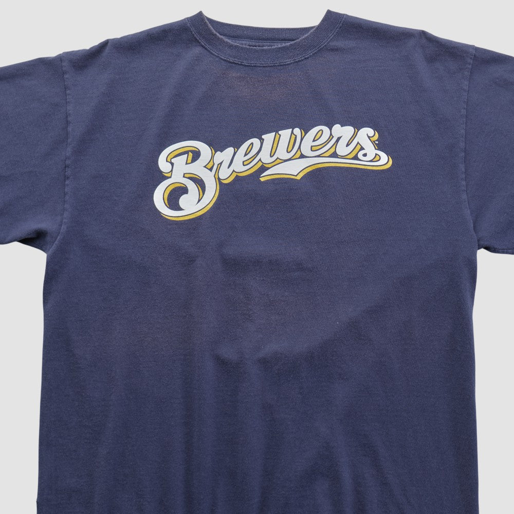Milwaukee Brewers Majestic 2000s T-shirt - Navy - Vintage - Fanatics on Sale