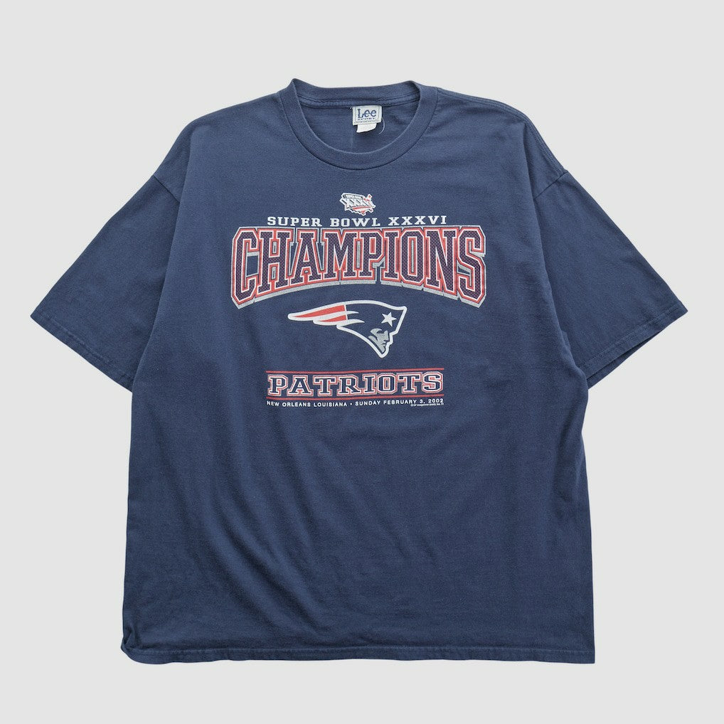 Fanatics New England Patriots Lee Apparel 2002 T-shirt Navy Vintage