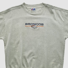 Fanatics Denver Broncos Majestic 2000s Pullover Sweatshirt Heather Gray Vintage