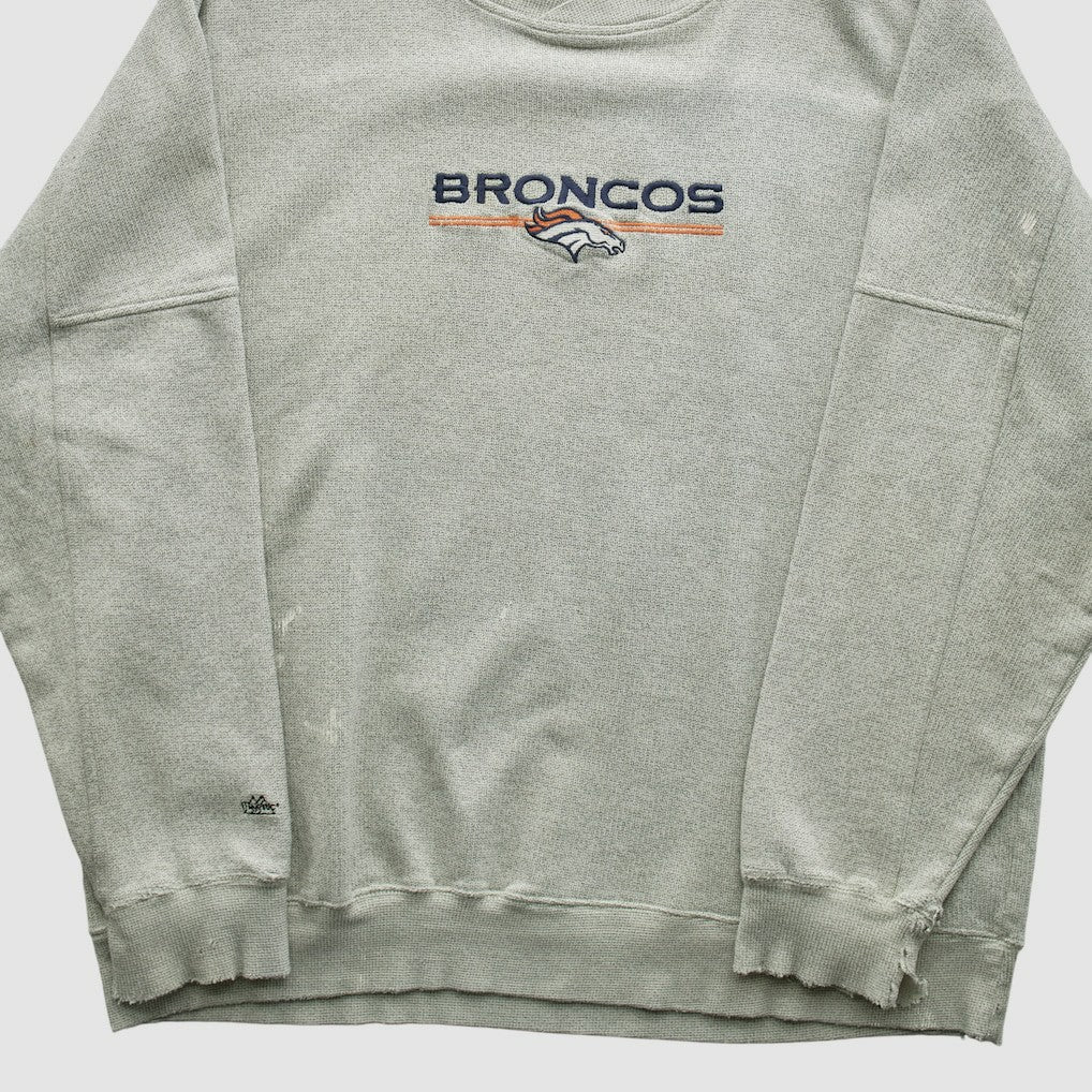 Fanatics Denver Broncos Majestic 2000s Pullover Sweatshirt Heather Gray Vintage