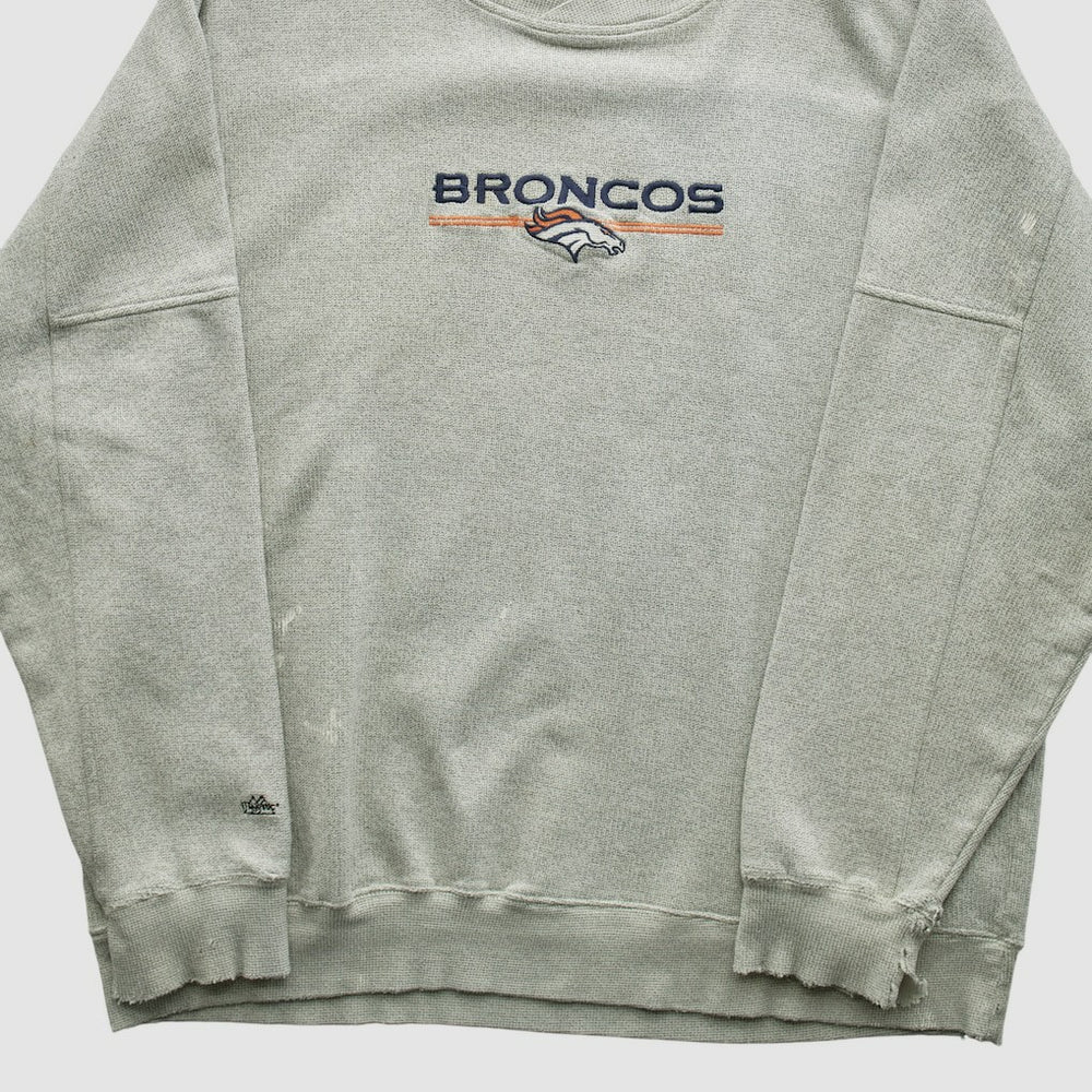 Fanatics Denver Broncos Majestic 2000s Pullover Sweatshirt Heather Gray Vintage