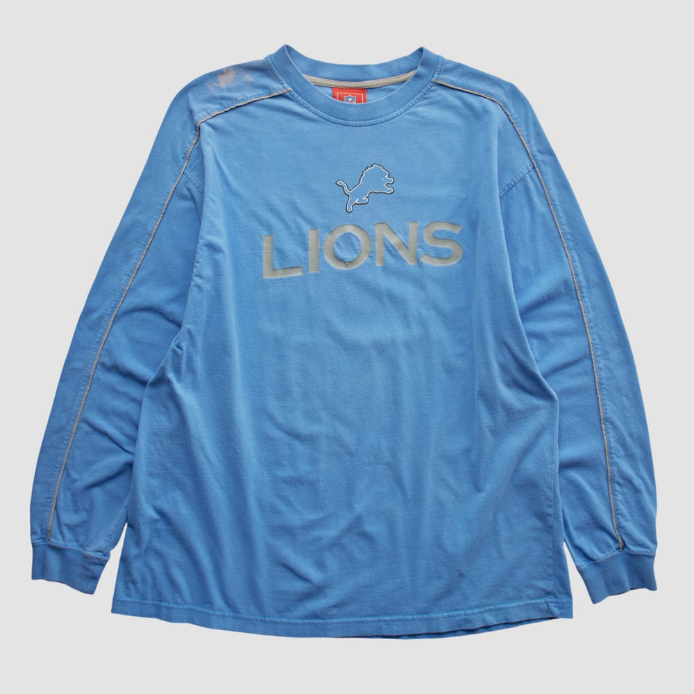 Fanatics Detroit Lions NFL 2000s Long Sleeve T-shirt Light Blue Vintage