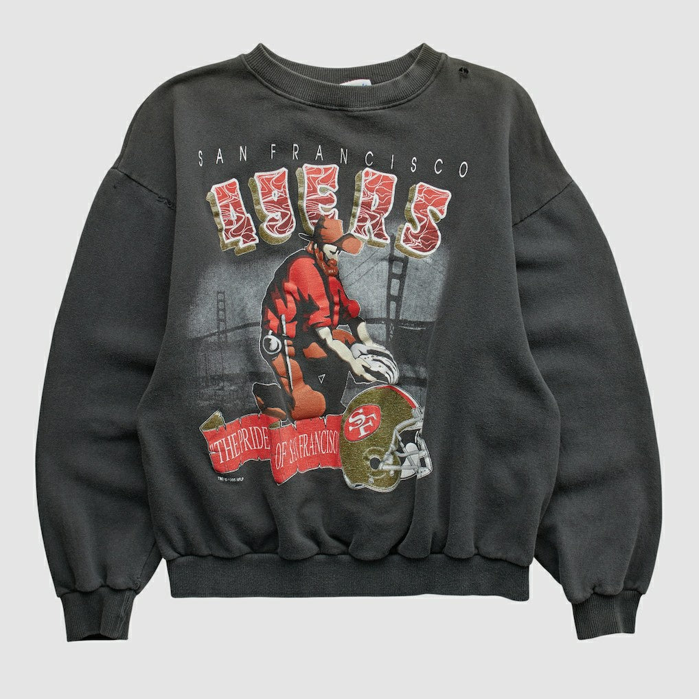 Fanatics San Francisco 49ers All Out Fan 90s Pullover Sweatshirt Black Vintage