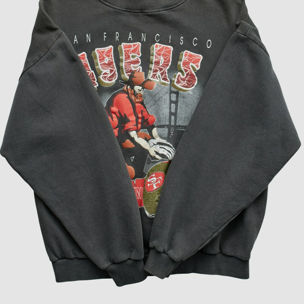 Fanatics San Francisco 49ers All Out Fan 90s Pullover Sweatshirt Black Vintage