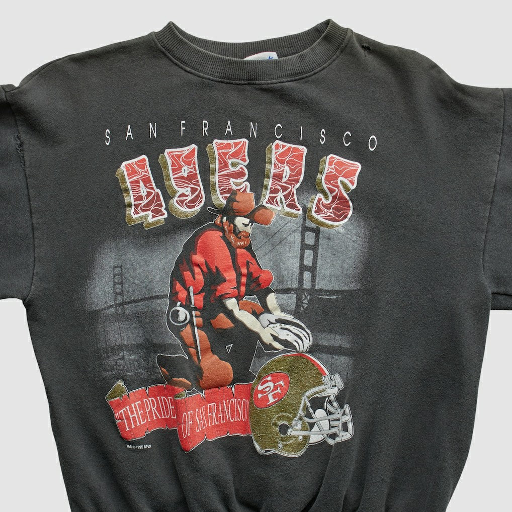 Fanatics San Francisco 49ers All Out Fan 90s Pullover Sweatshirt Black Vintage