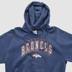 Fanatics Denver Broncos Pro Player 90s Hooded Pullover Sweatshirt Navy Vintage