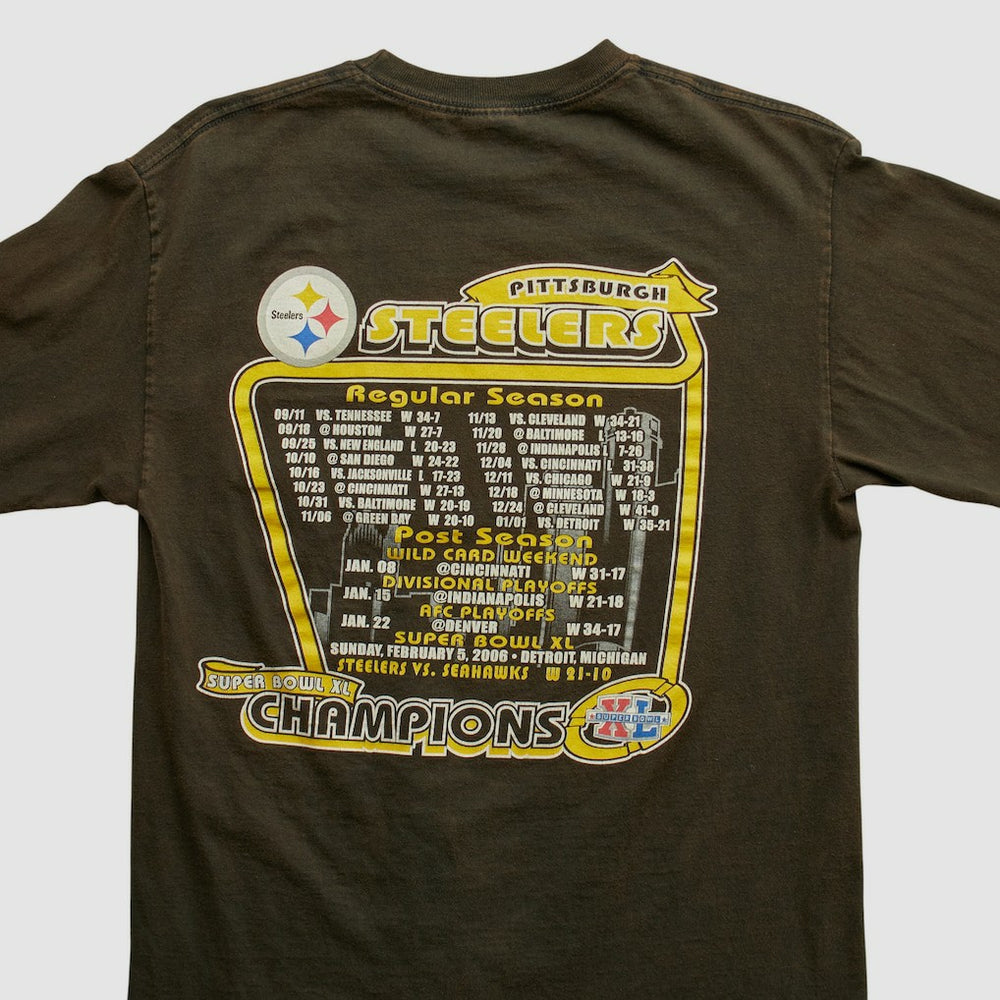 Fanatics Pittsburgh Steelers Alstyle 2006 Long Sleeve T-shirt Brown Vintage