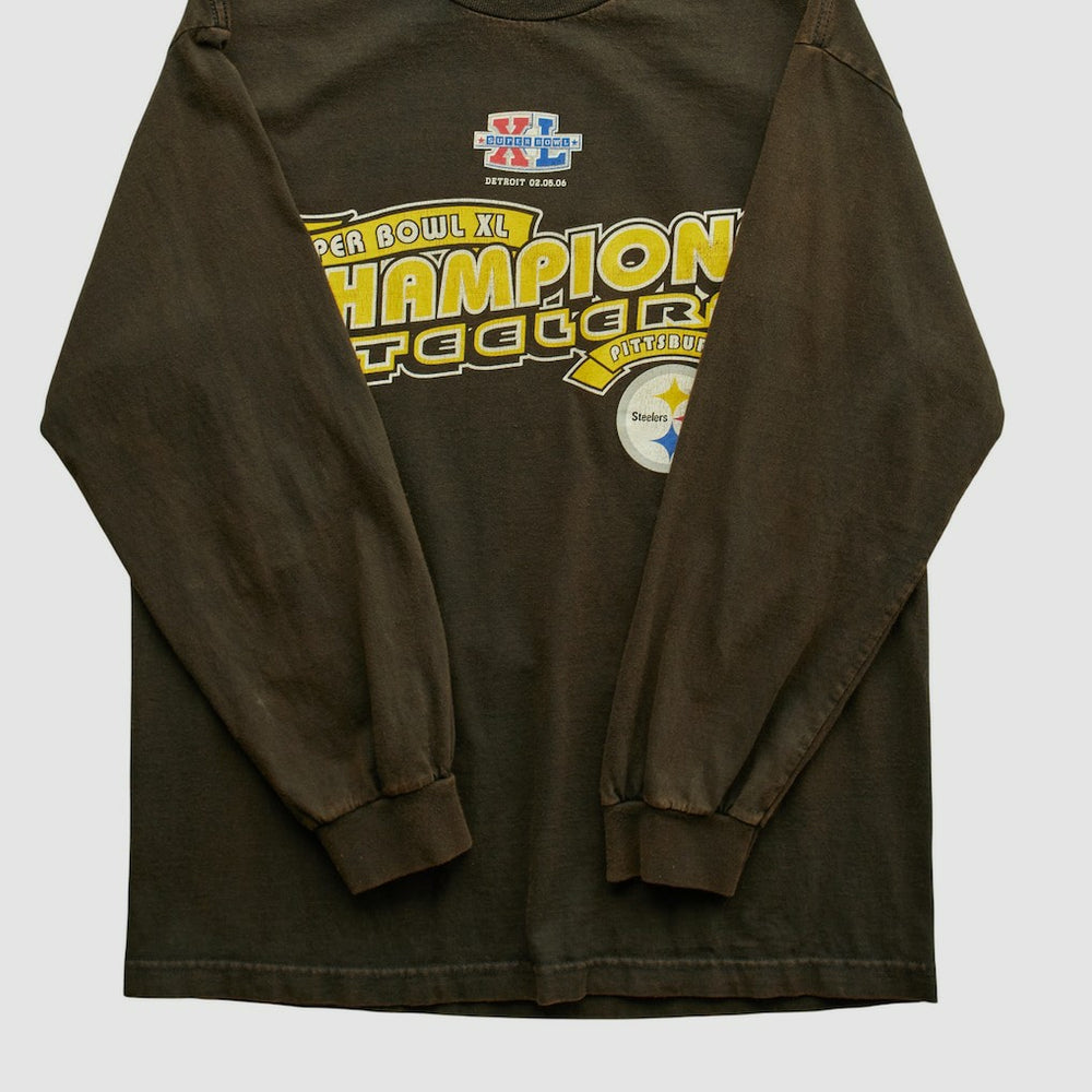 Fanatics Pittsburgh Steelers Alstyle 2006 Long Sleeve T-shirt Brown Vintage