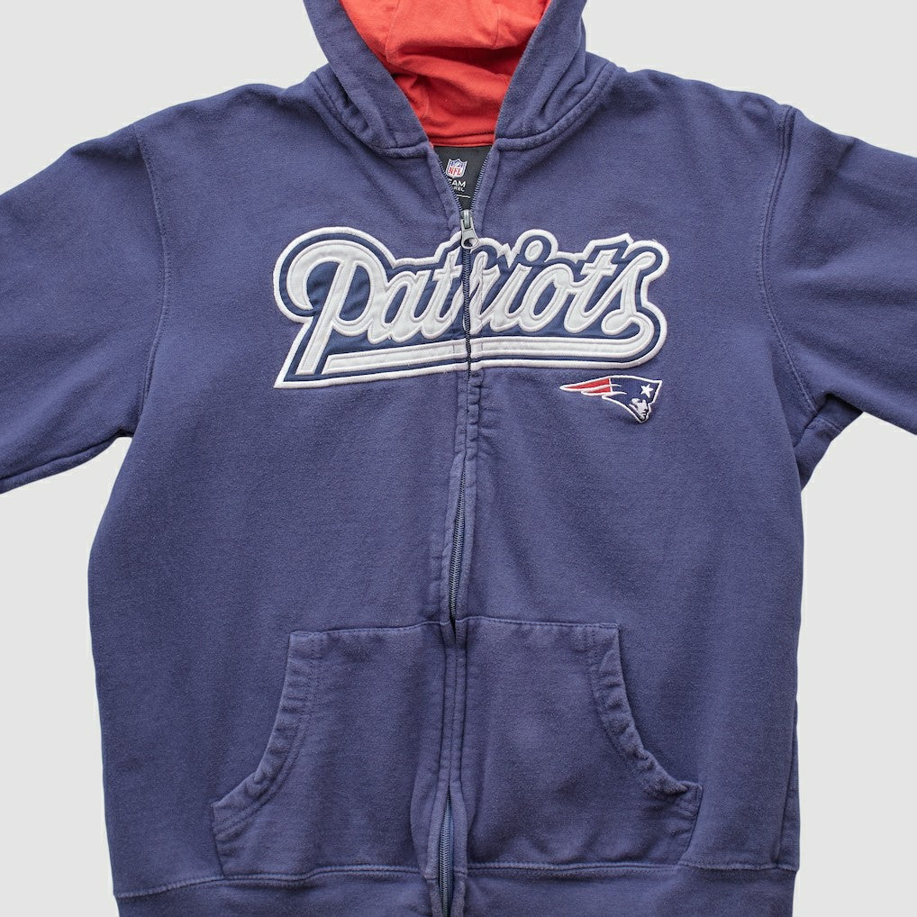 Fanatics New England Patriots NFL 2010s Hooded Full Zip Sweatshirt Navy Vintage