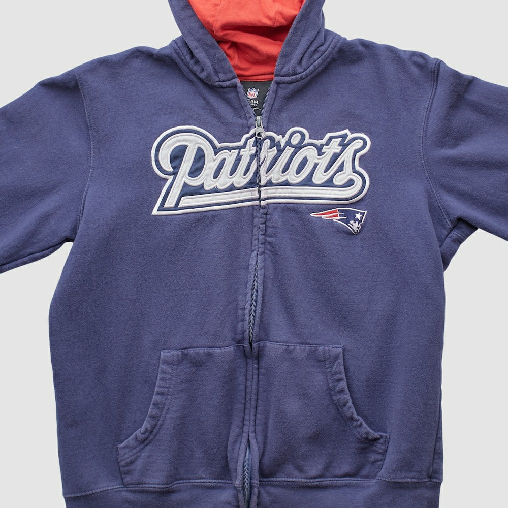 Fanatics New England Patriots NFL 2010s Hooded Full Zip Sweatshirt Navy Vintage