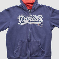 Fanatics New England Patriots NFL 2010s Hooded Full Zip Sweatshirt Navy Vintage