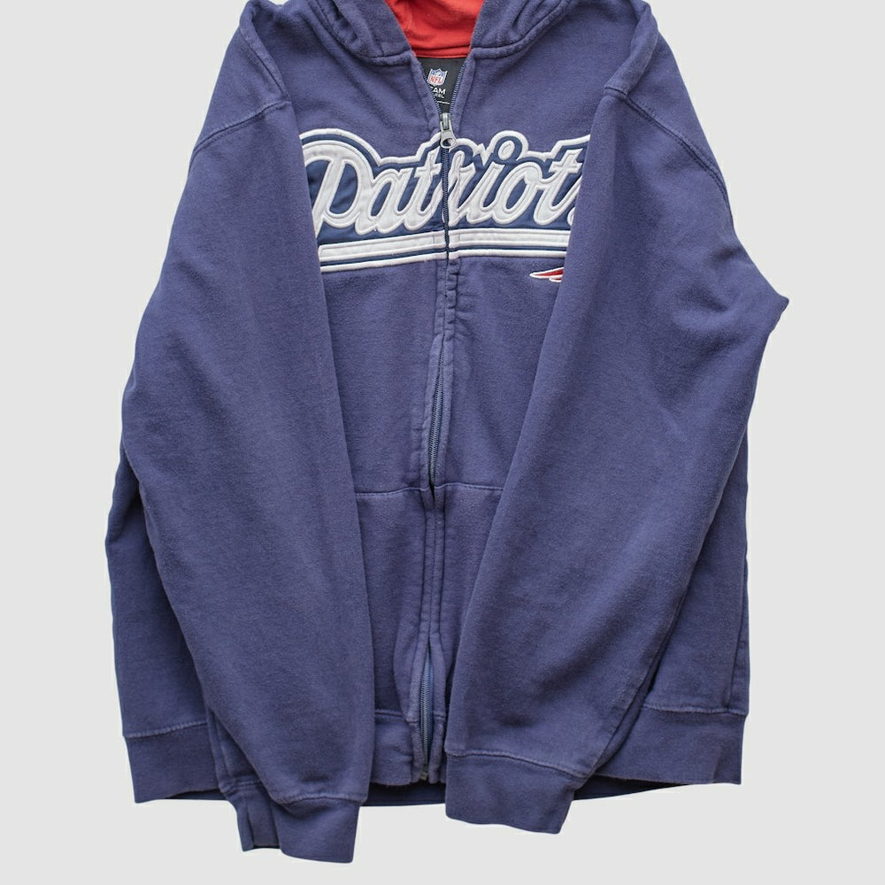 Fanatics New England Patriots NFL 2010s Hooded Full Zip Sweatshirt Navy Vintage