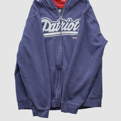 Fanatics New England Patriots NFL 2010s Hooded Full Zip Sweatshirt Navy Vintage