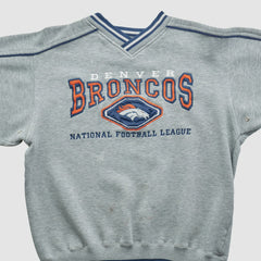 Fanatics Denver Broncos Lee Apparel 90s Pullover Sweatshirt Heather Gray Vintage