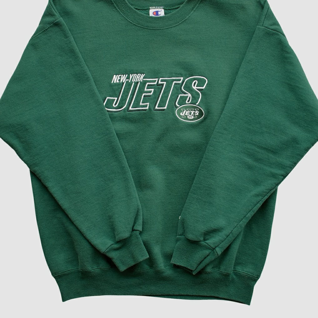 Fanatics New York Jets Champion 2000s Pullover Sweatshirt Green Vintage
