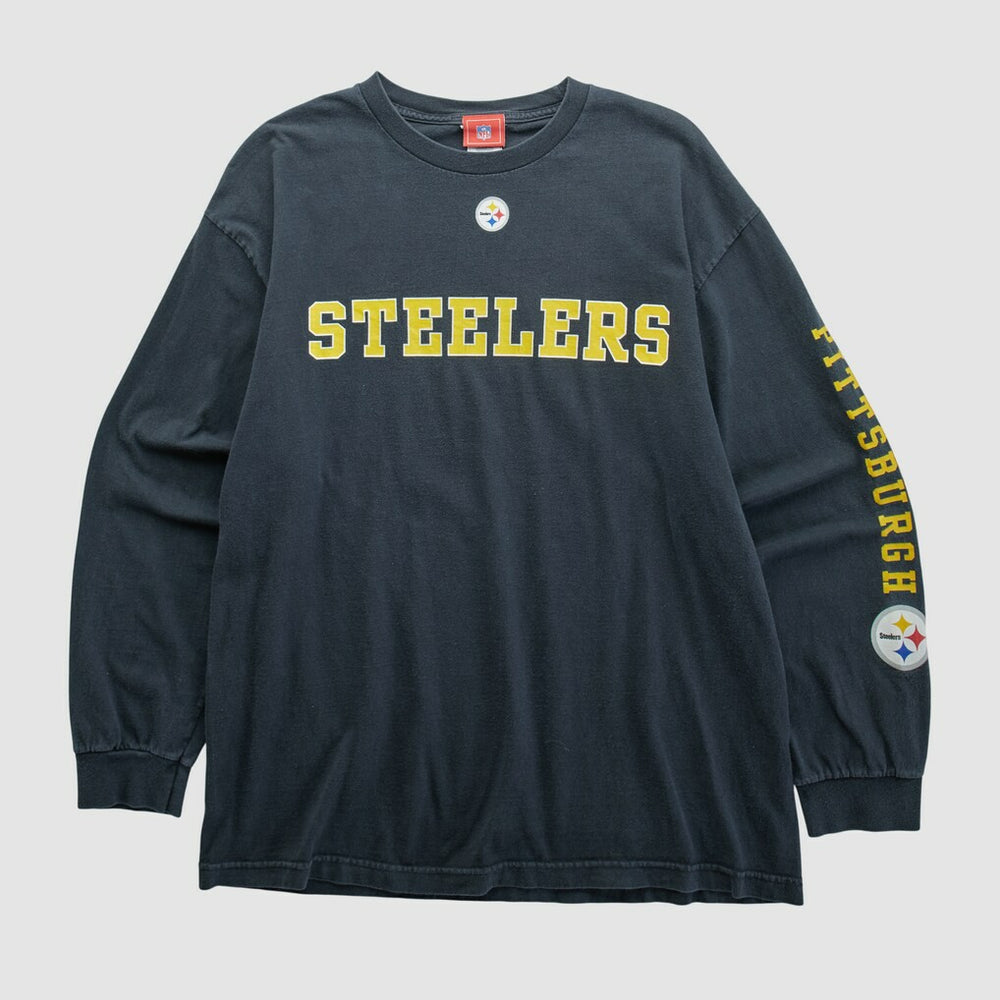 Fanatics Pittsburgh Steelers NFL 2000s Long Sleeve T-shirt Black Vintage