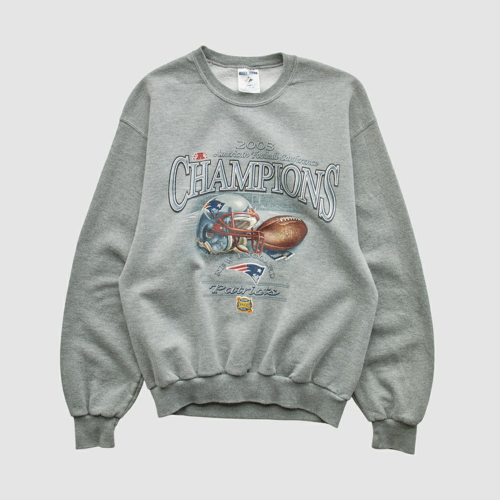 Fanatics American Football Conference Jerzees 2003 Pullover Sweatshirt Dark Heather Gray Vintage