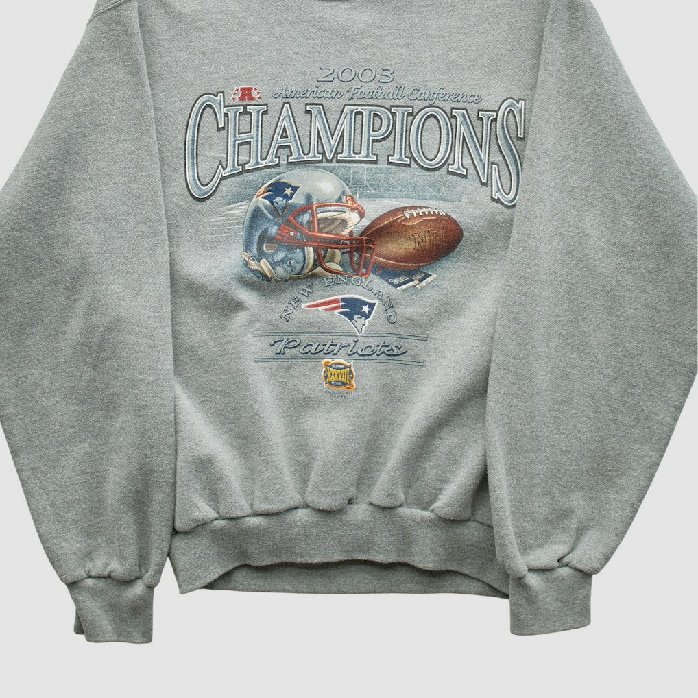 Fanatics American Football Conference Jerzees 2003 Pullover Sweatshirt Dark Heather Gray Vintage
