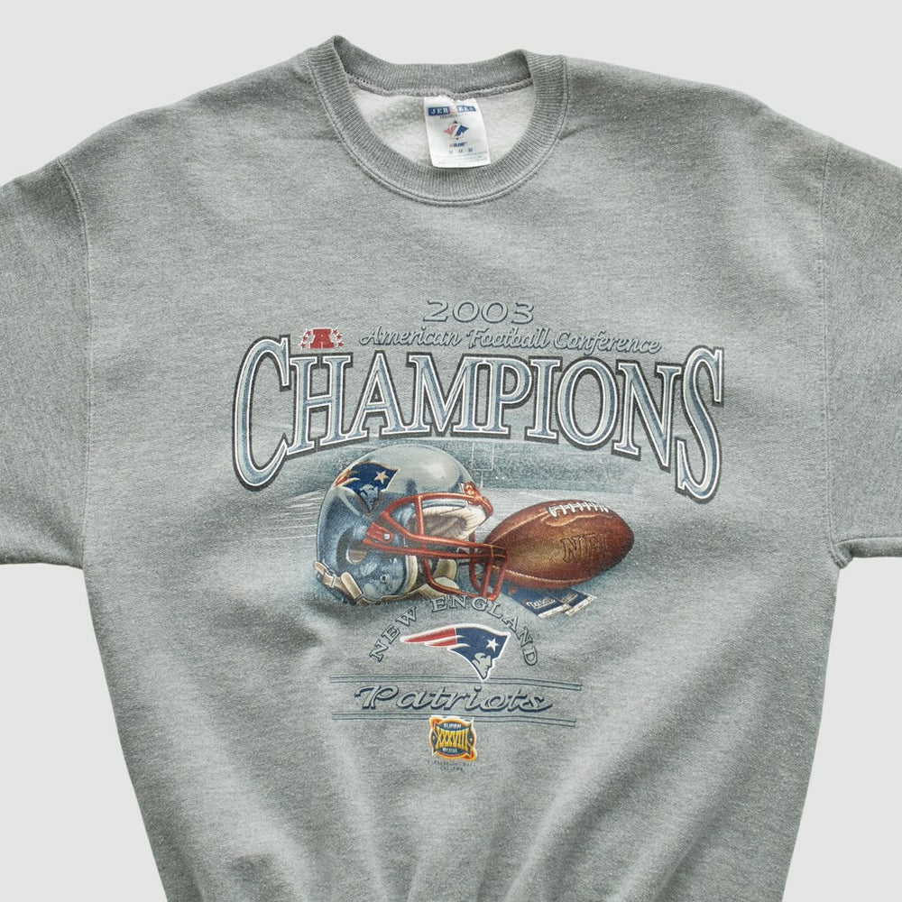 Fanatics American Football Conference Jerzees 2003 Pullover Sweatshirt Dark Heather Gray Vintage