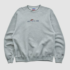 Fanatics Denver Broncos Champion 2000s Pullover Sweatshirt Heather Gray Vintage