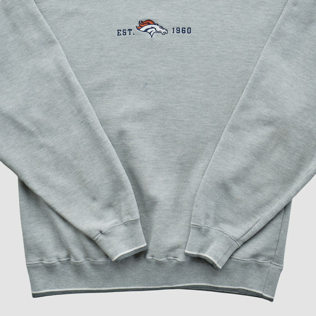 Fanatics Denver Broncos Champion 2000s Pullover Sweatshirt Heather Gray Vintage