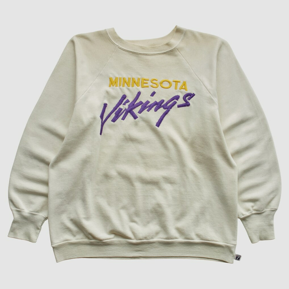 Fanatics Minnesota Vikings Logo 7 80s Pullover Sweatshirt White Vintage