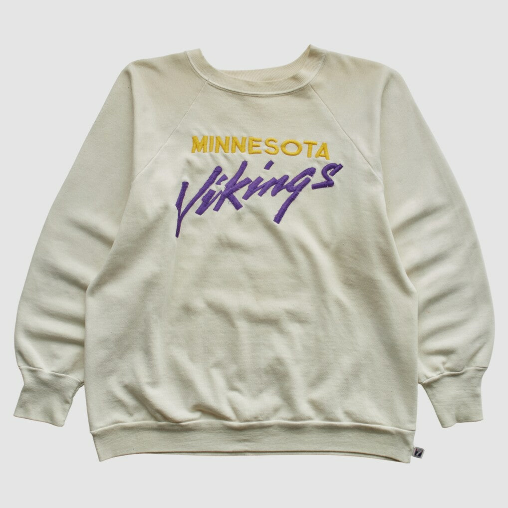 Fanatics Minnesota Vikings Logo 7 80s Pullover Sweatshirt White Vintage