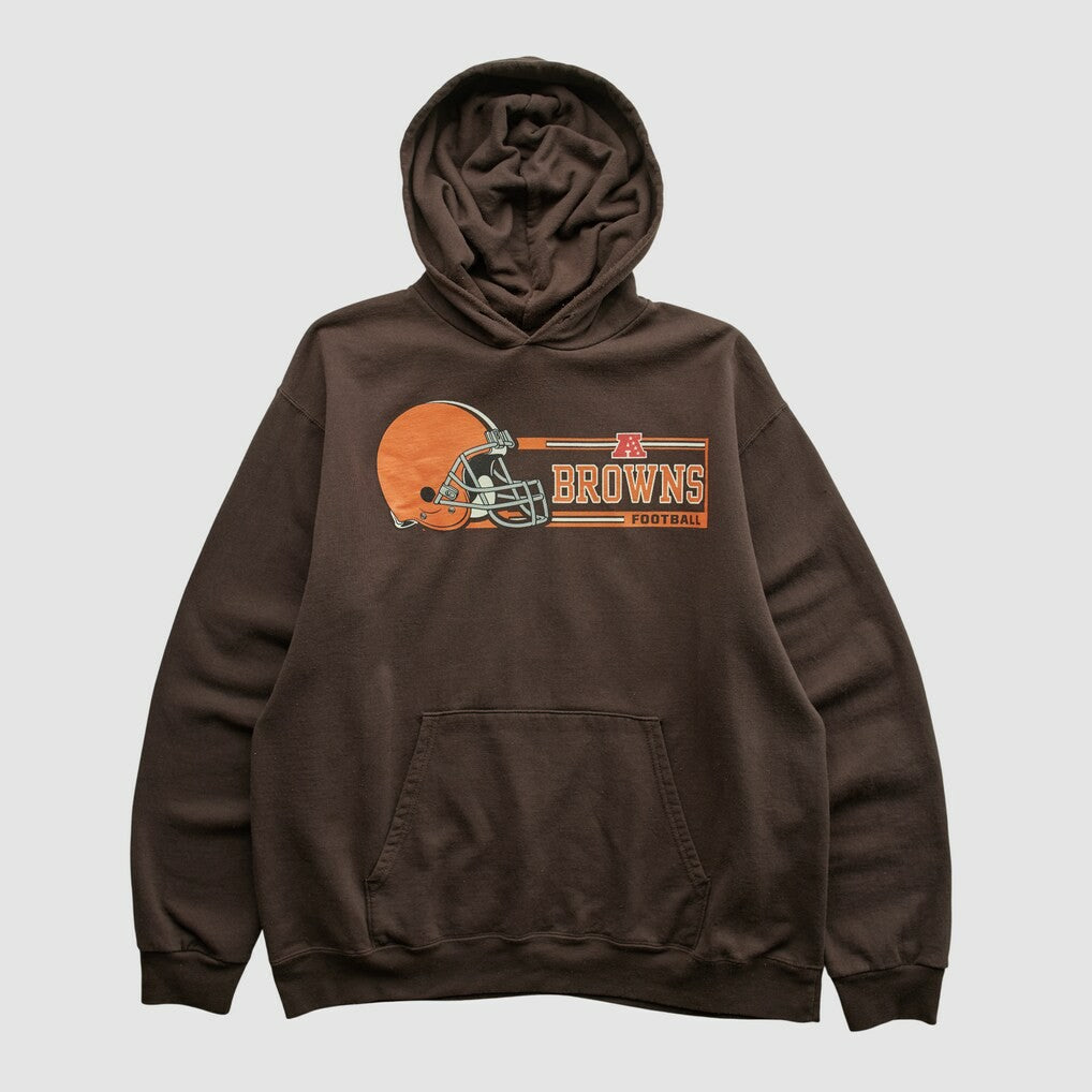 Fanatics Cleveland Browns NFL 2000s Hooded Pullover Sweatshirt Brown Vintage