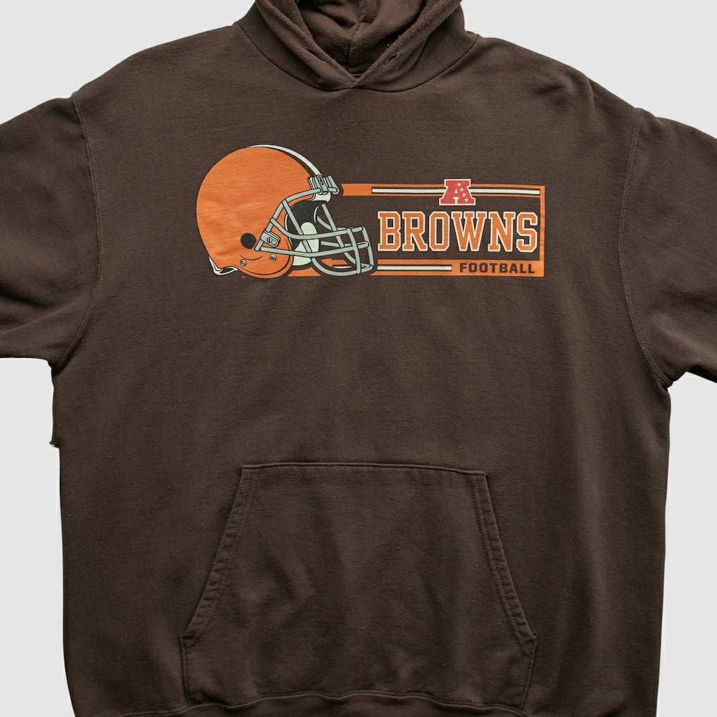 Fanatics Cleveland Browns NFL 2000s Hooded Pullover Sweatshirt Brown Vintage