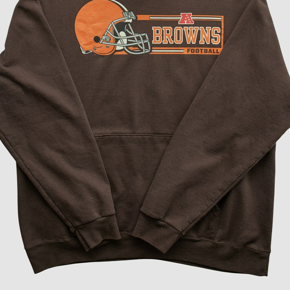 Fanatics Cleveland Browns NFL 2000s Hooded Pullover Sweatshirt Brown Vintage