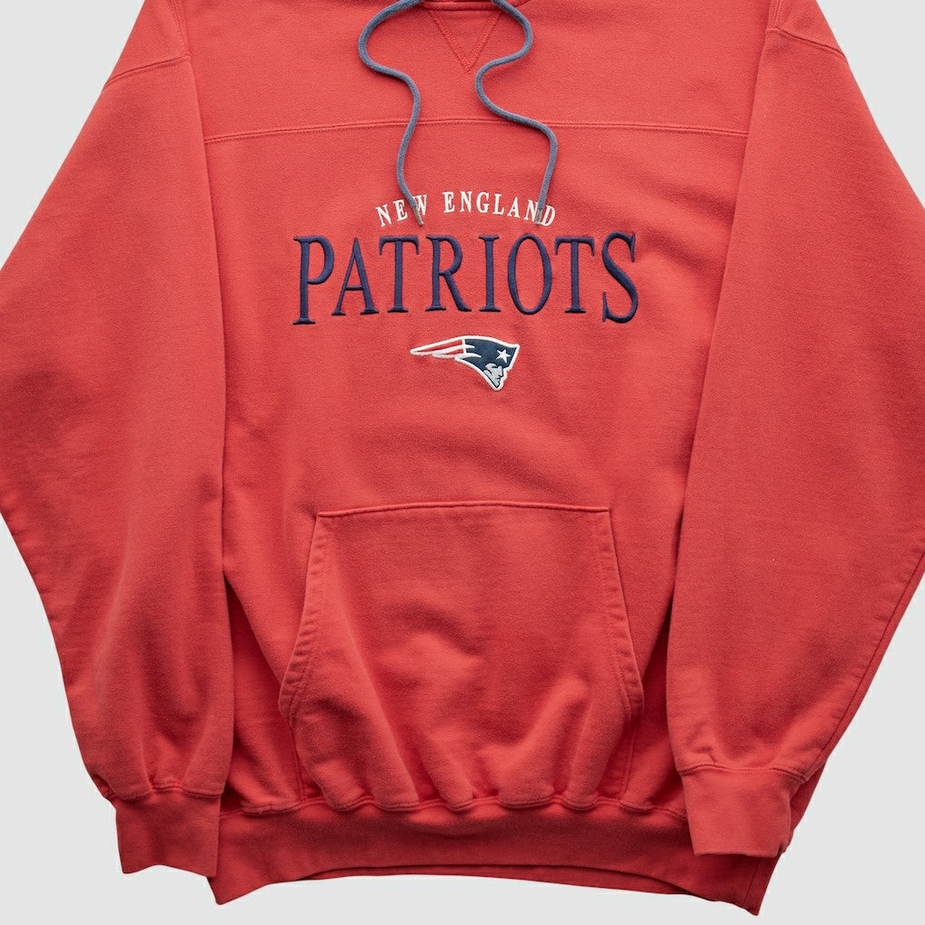Fanatics New England Patriots NFL 2000s Hooded Pullover Sweatshirt Red Vintage