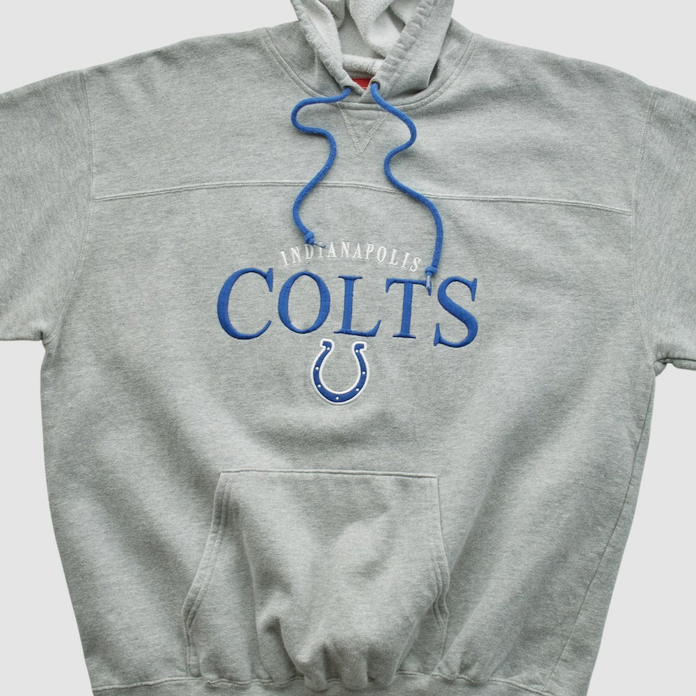 Fanatics Indianapolis Colts NFL 2000s Hooded Pullover Sweatshirt Heather Gray Vintage