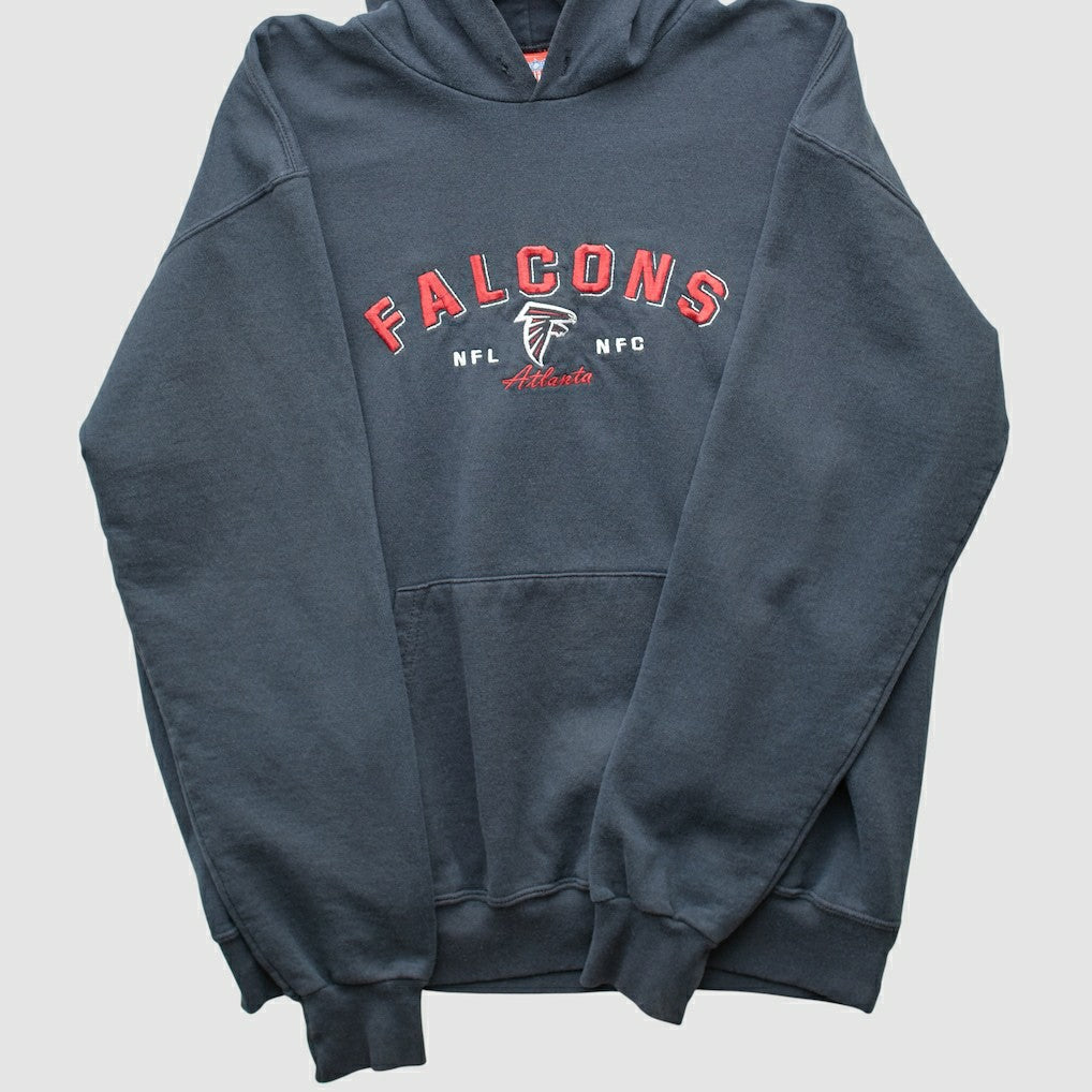 Fanatics Atlanta Falcons NFL 2000s Hooded Pullover Sweatshirt Black Vintage