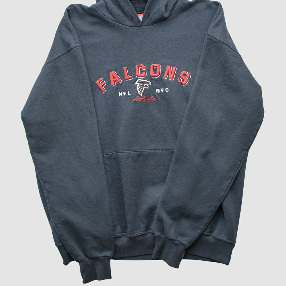 Fanatics Atlanta Falcons NFL 2000s Hooded Pullover Sweatshirt Black Vintage