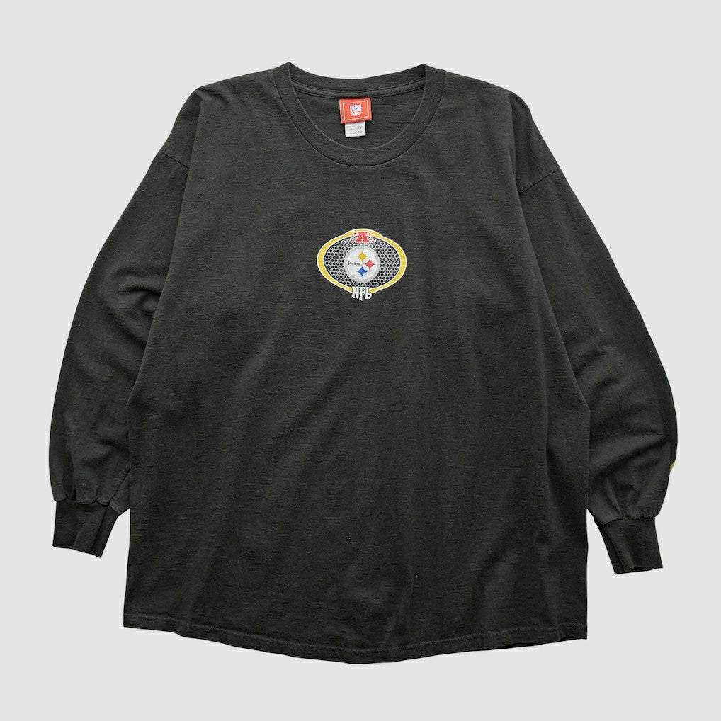 Fanatics Pittsburgh Steelers NFL 2000s Long Sleeve T-shirt Black Vintage
