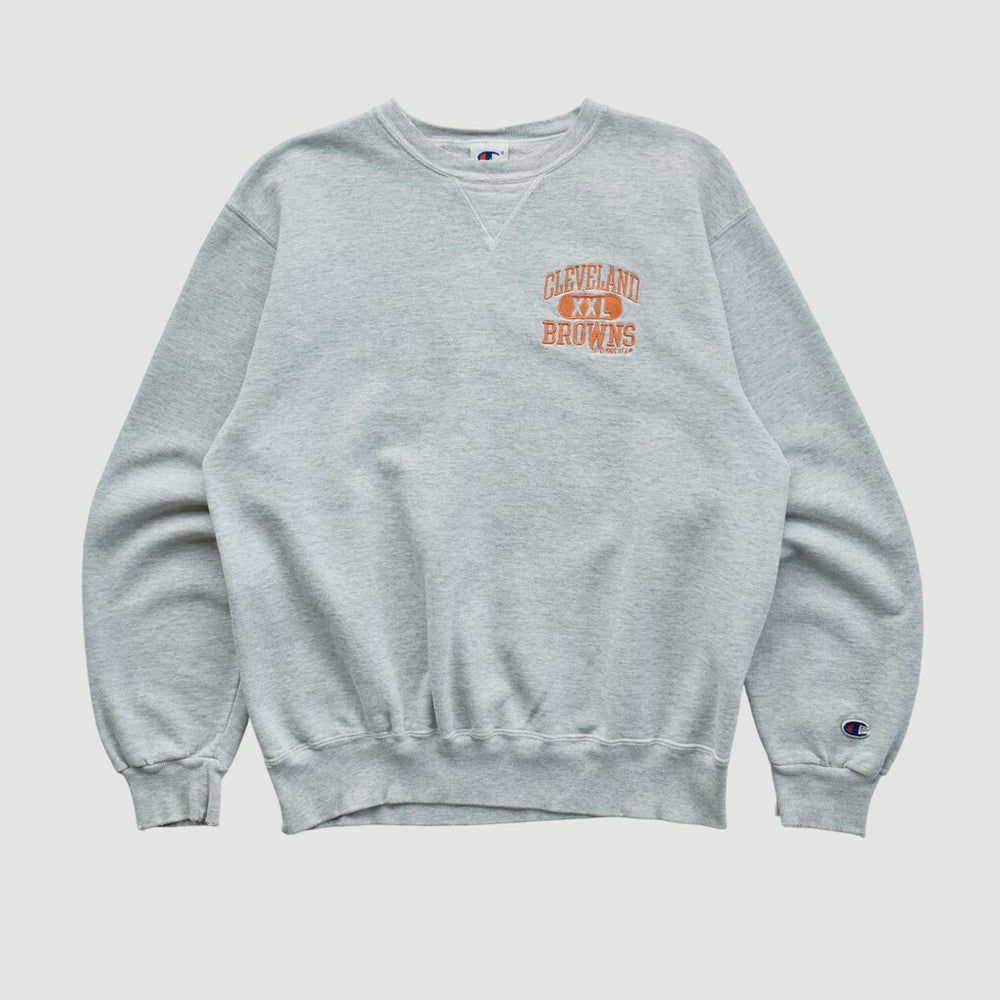 Fanatics Cleveland Browns Champion 90s Pullover Sweatshirt Heather Gray Vintage