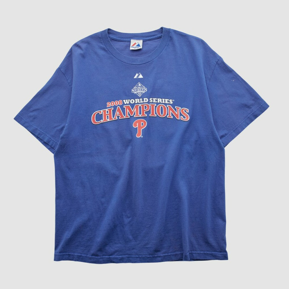 World Series Champions Majestic 2008 T-shirt - Blue - Vintage - Fanatics Sale