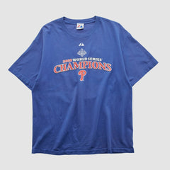World Series Champions Majestic 2008 T-shirt - Blue - Vintage - Fanatics Sale