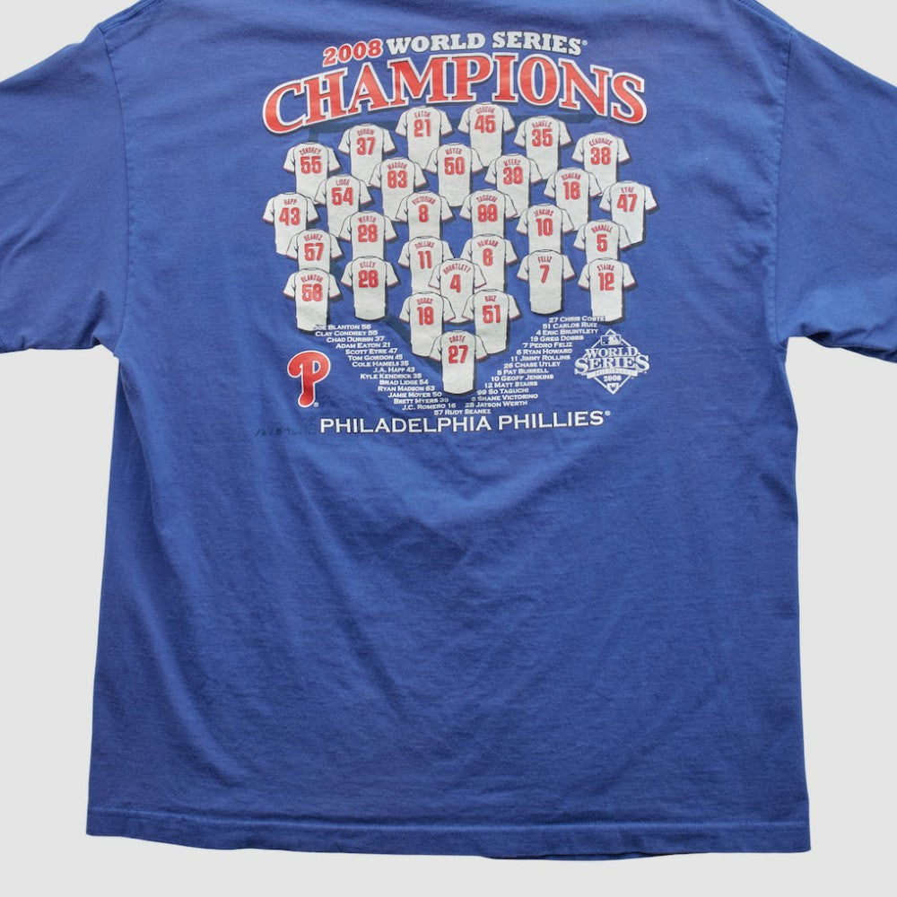 World Series Champions Majestic 2008 T-shirt - Blue - Vintage - Fanatics Sale