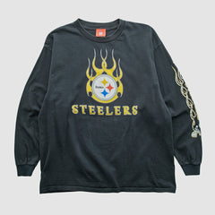 Fanatics Pittsburgh Steelers NFL 2000s Long Sleeve T-shirt Black Vintage
