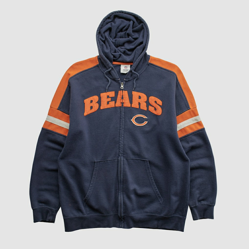 Fanatics Chicago Bears NFL 2010s Hooded Full Zip Sweatshirt Navy Vintage