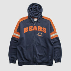 Fanatics Chicago Bears NFL 2010s Hooded Full Zip Sweatshirt Navy Vintage