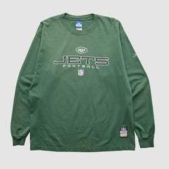 Fanatics New York Jets Reebok 2000s Long Sleeve T-shirt Green Vintage