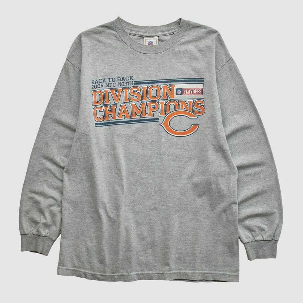 Fanatics Division Champions NFL 2006 Long Sleeve T-shirt Heather Gray Vintage