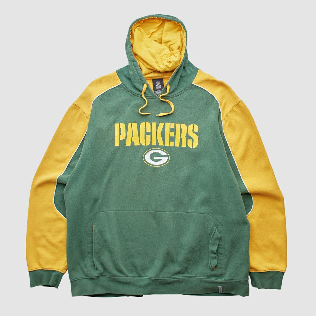 Fanatics Green Bay Packers Reebok 2010s Hooded Pullover Sweatshirt Green Vintage