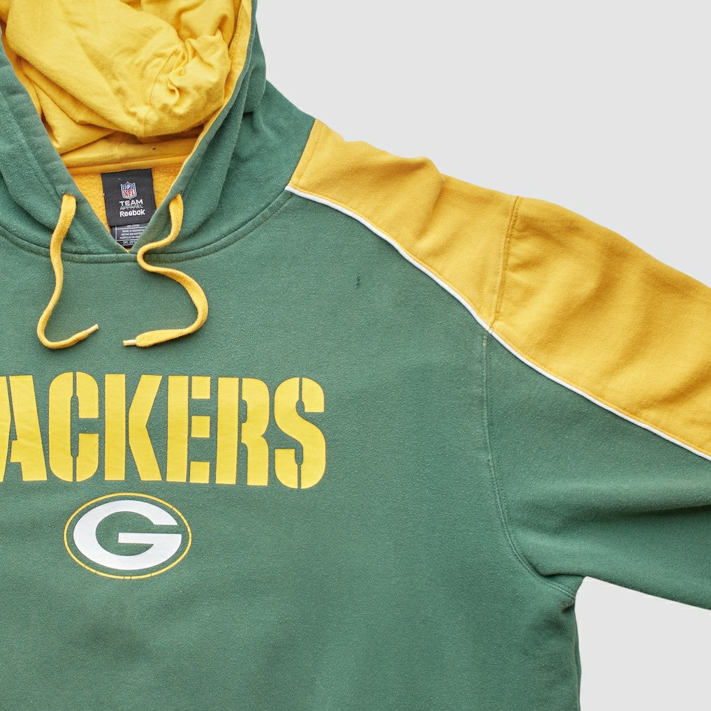 Fanatics Green Bay Packers Reebok 2010s Hooded Pullover Sweatshirt Green Vintage