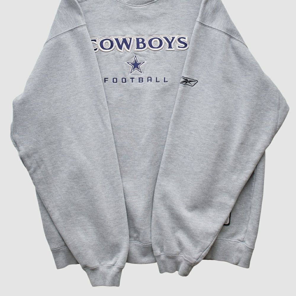 Fanatics Dallas Cowboys Reebok 2000s Pullover Sweatshirt Heather Gray Vintage