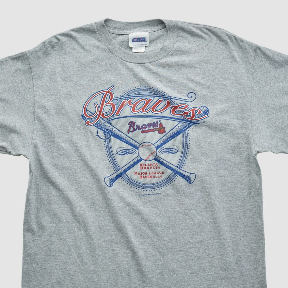 Atlanta Braves CSA 2002 T-shirt - Heather Gray - Vintage - Fanatics Online