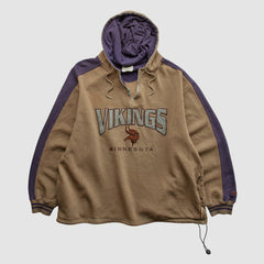 Fanatics Minnesota Vikings Lee Sport 90s Hooded 1/4 Zip Sweatshirt Clay Vintage