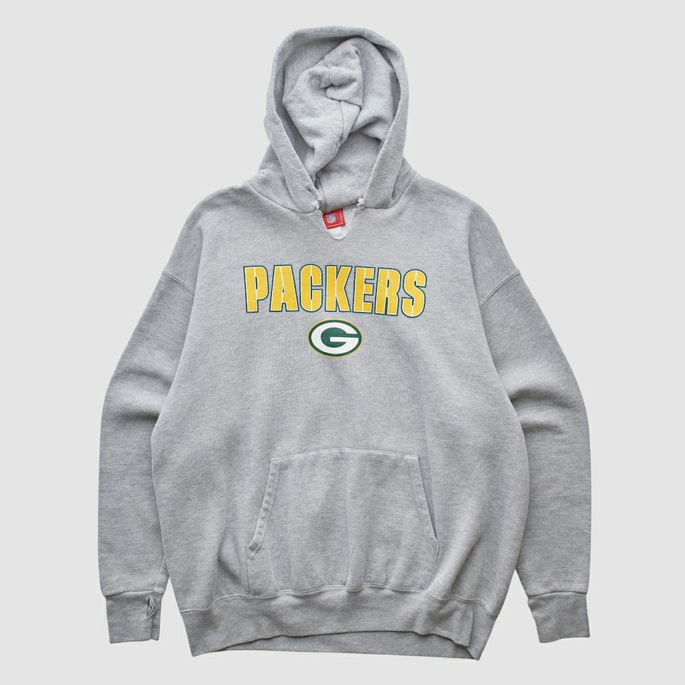 Fanatics Green Bay Packers NFL 2000s Hooded Pullover Sweatshirt Heather Gray Vintage